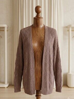 Carole Christian Brown Open Front Cardigan Size Medium